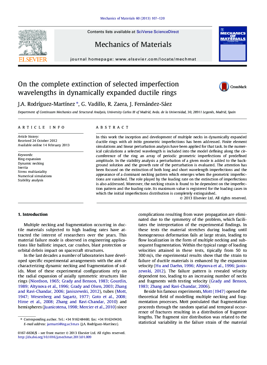 On the complete extinction of selected imperfection wavelengths in dynamically expanded ductile rings