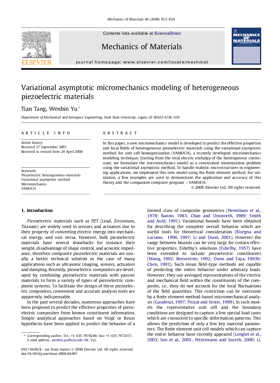 Variational asymptotic micromechanics modeling of heterogeneous piezoelectric materials