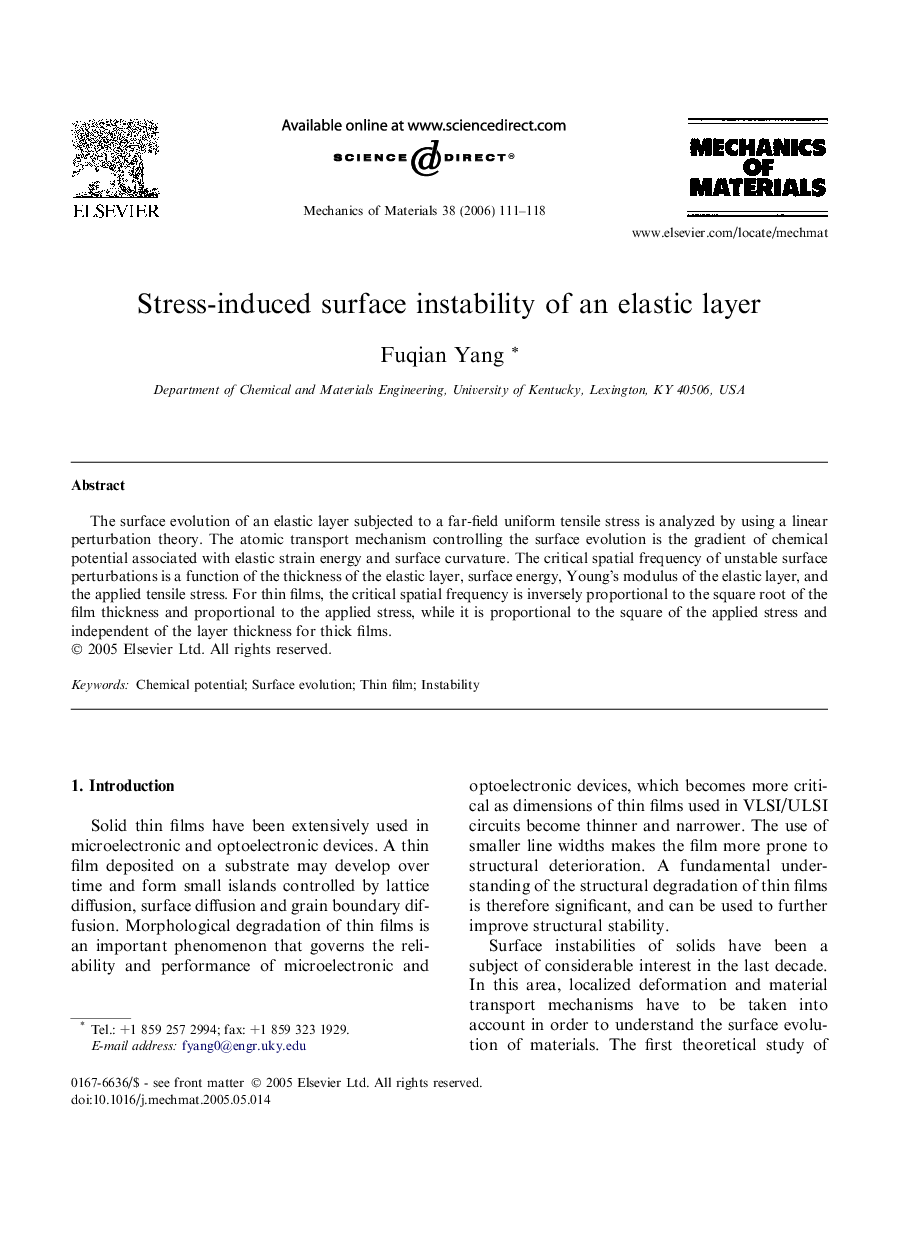 Stress-induced surface instability of an elastic layer