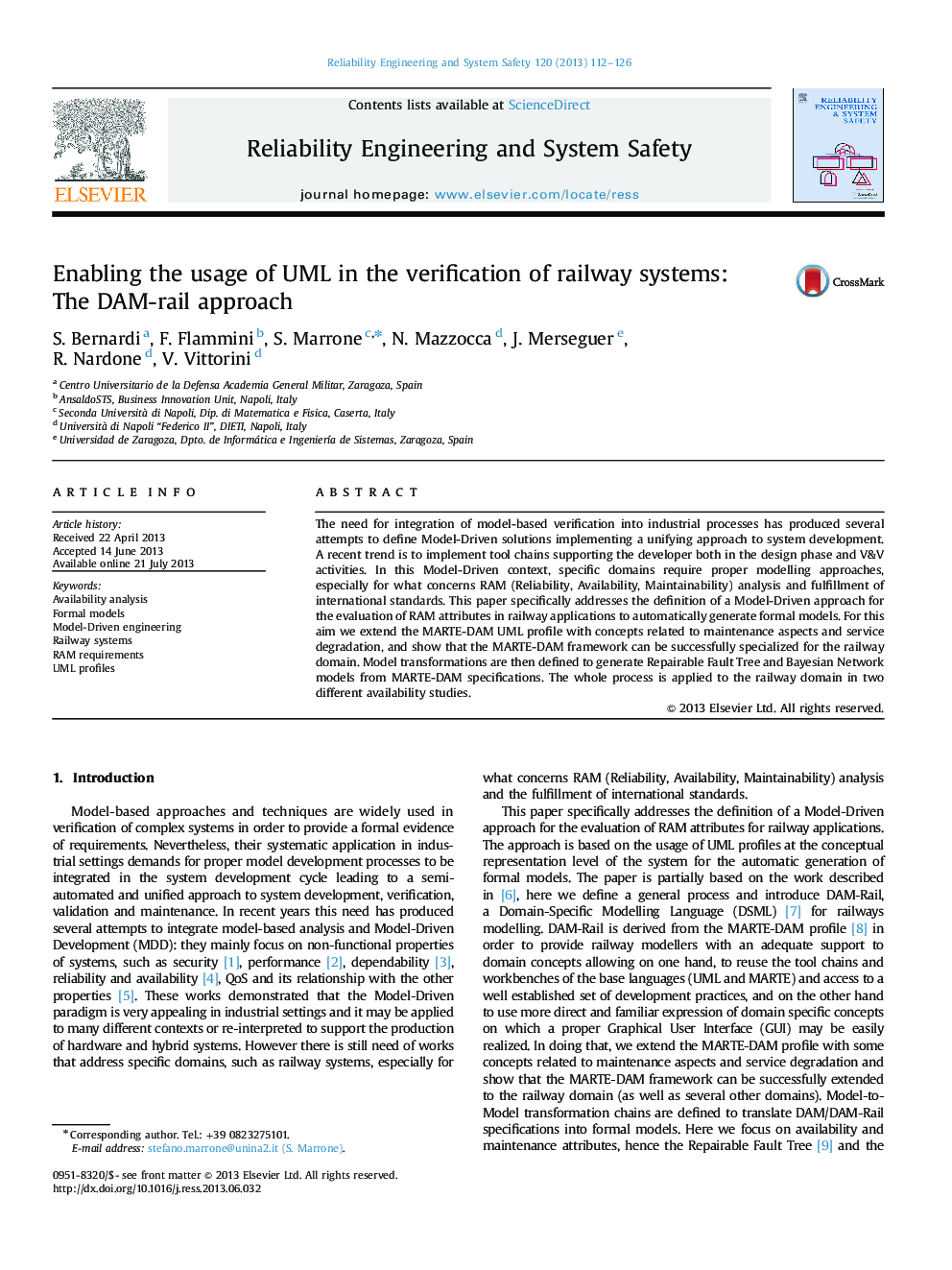 Enabling the usage of UML in the verification of railway systems: The DAM-rail approach