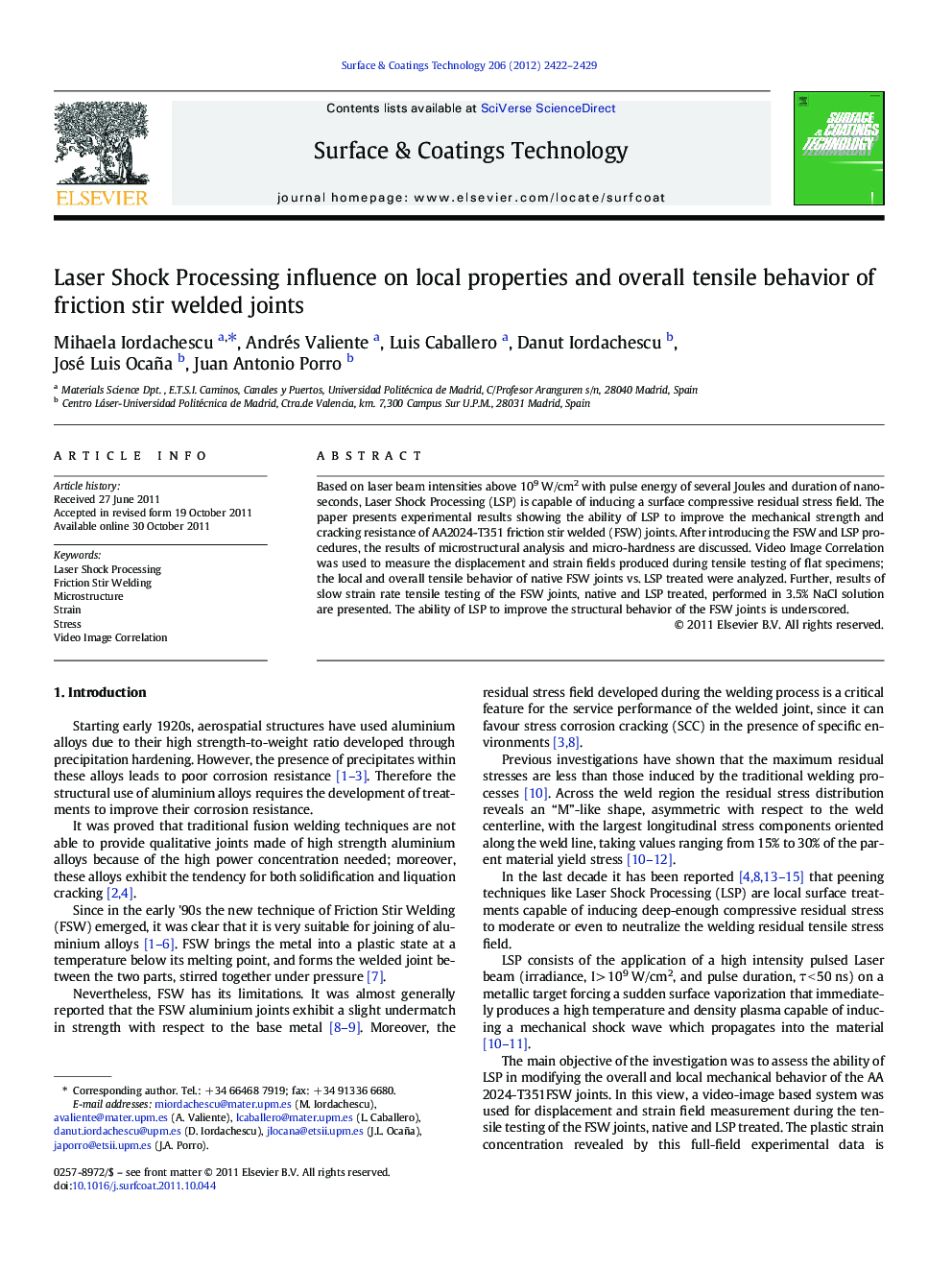 Laser Shock Processing influence on local properties and overall tensile behavior of friction stir welded joints