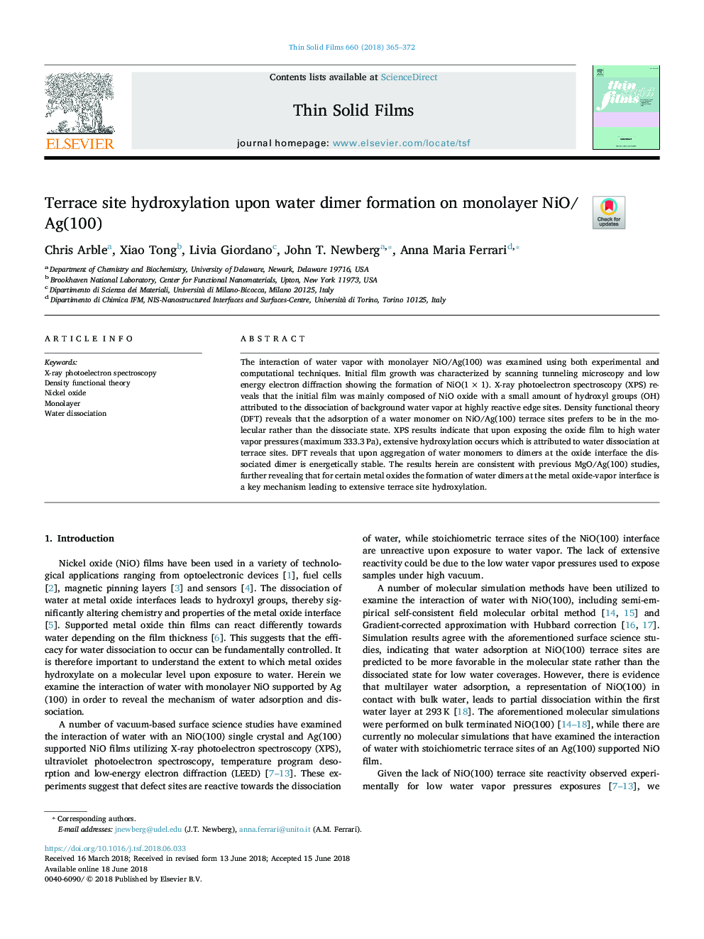 Terrace site hydroxylation upon water dimer formation on monolayer NiO/Ag(100)