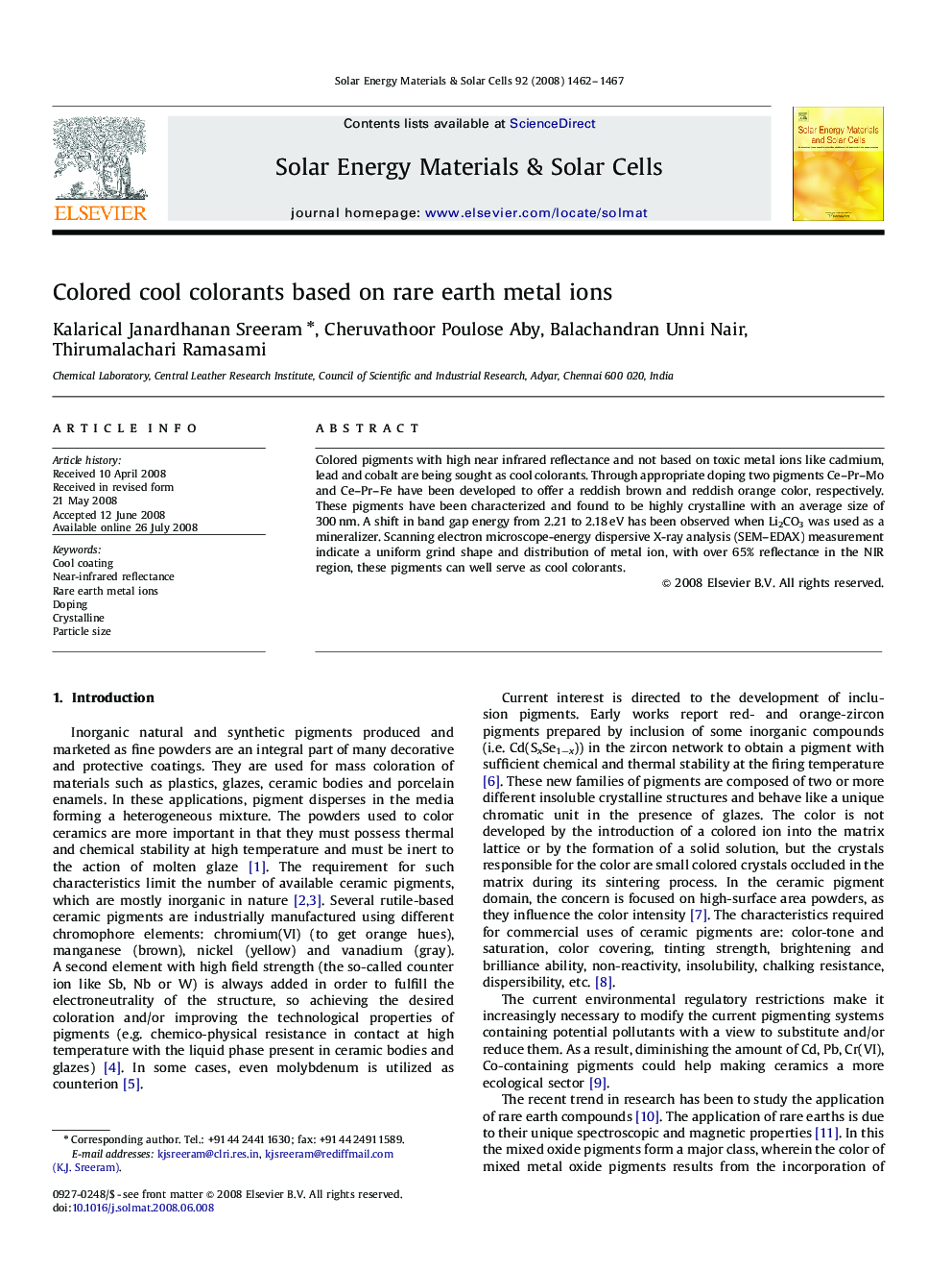 Colored cool colorants based on rare earth metal ions