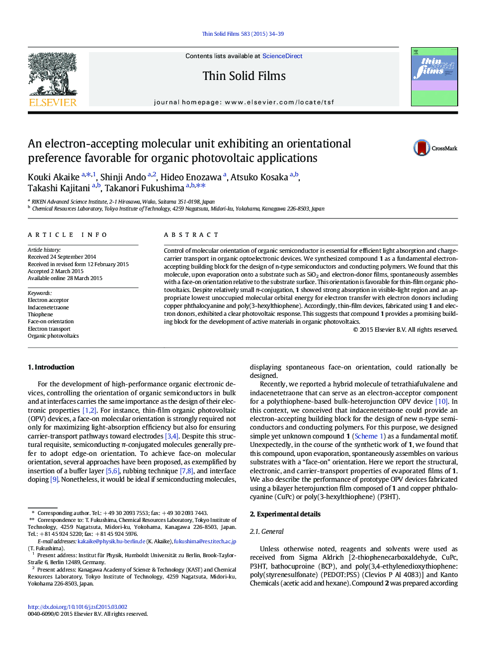 An electron-accepting molecular unit exhibiting an orientational preference favorable for organic photovoltaic applications