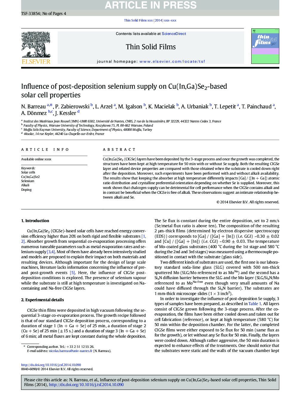 Influence of post-deposition selenium supply on Cu(In,Ga)Se2-based solar cell properties