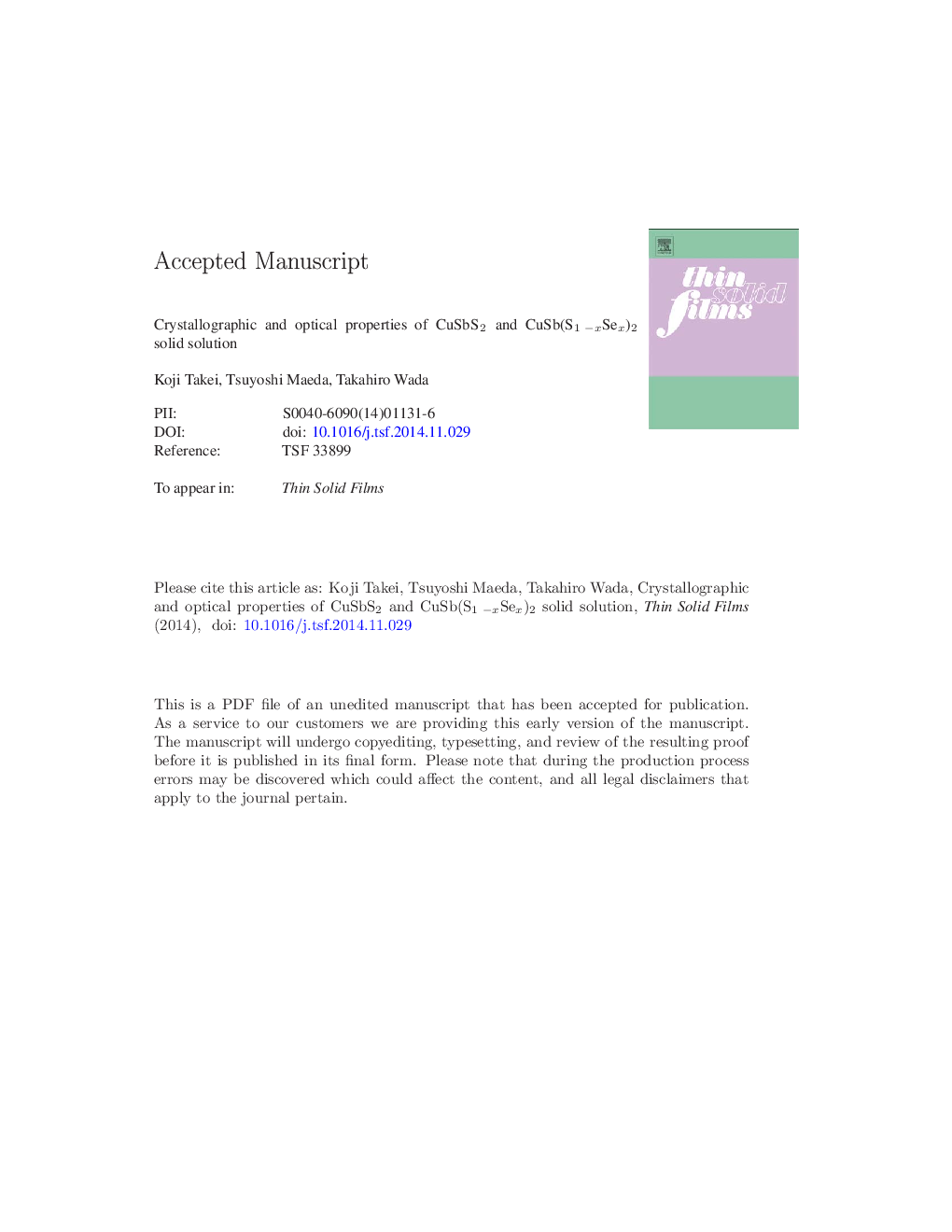 Crystallographic and optical properties of CuSbS2 and CuSb(S1Â -xSex)2 solid solution