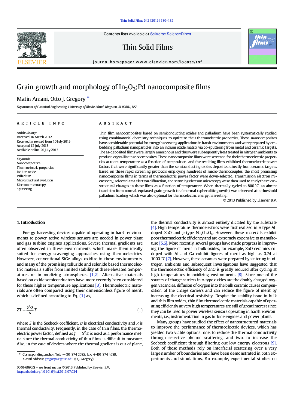 Grain growth and morphology of In2O3:Pd nanocomposite films