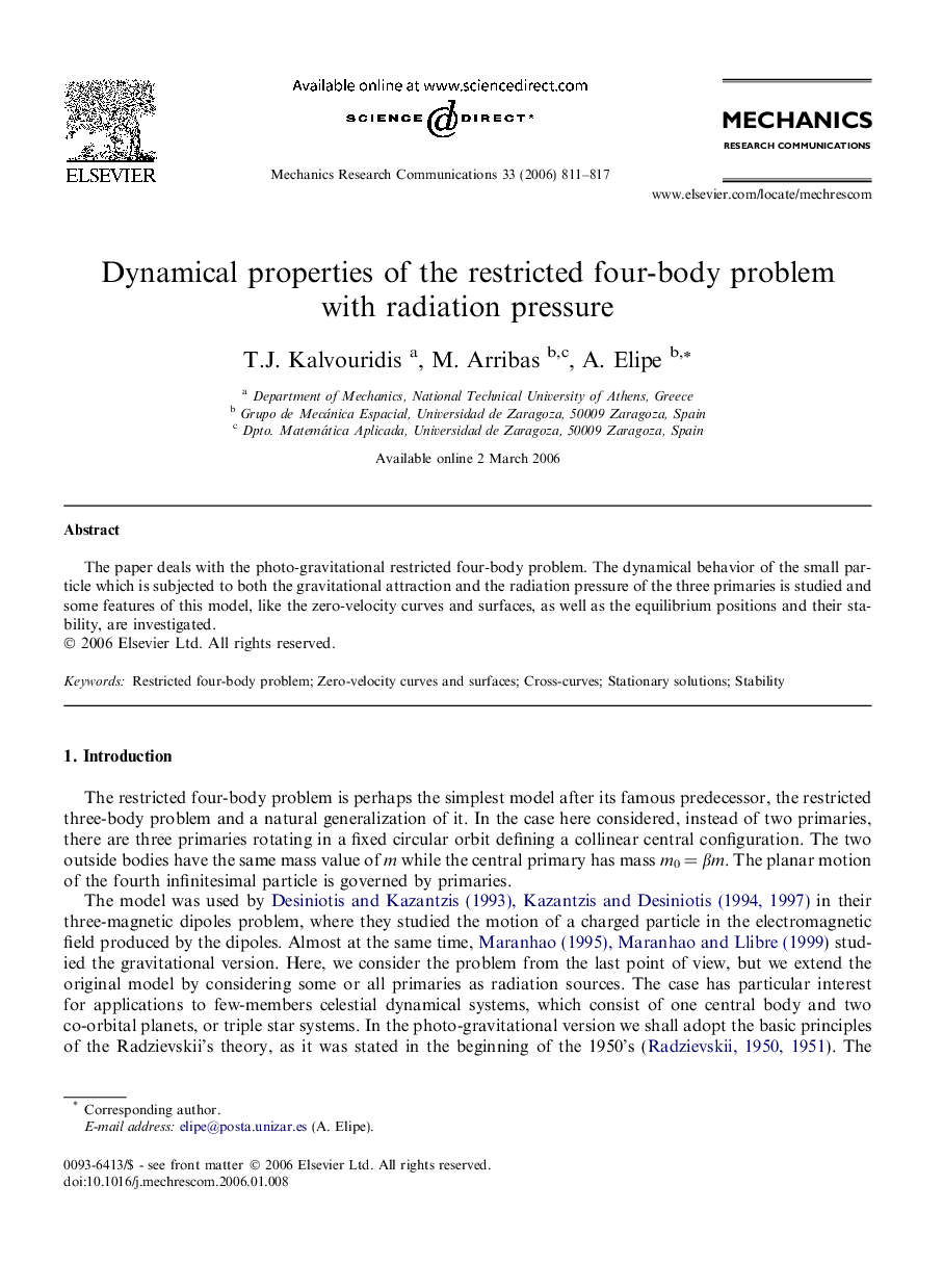 Dynamical properties of the restricted four-body problem with radiation pressure