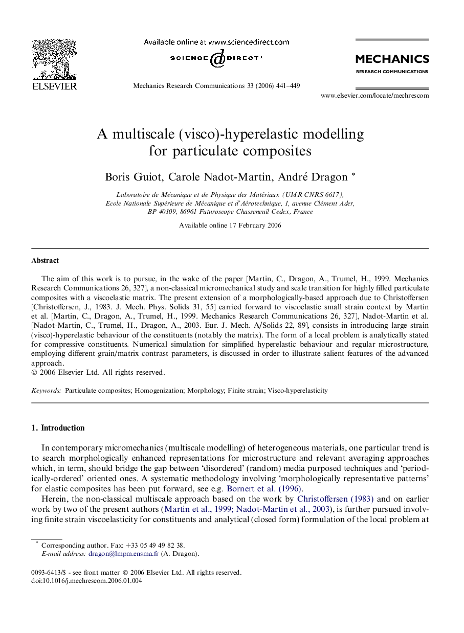 A multiscale (visco)-hyperelastic modelling for particulate composites