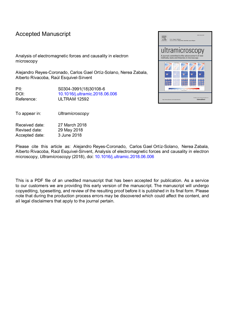 Analysis of electromagnetic forces and causality in electron microscopy