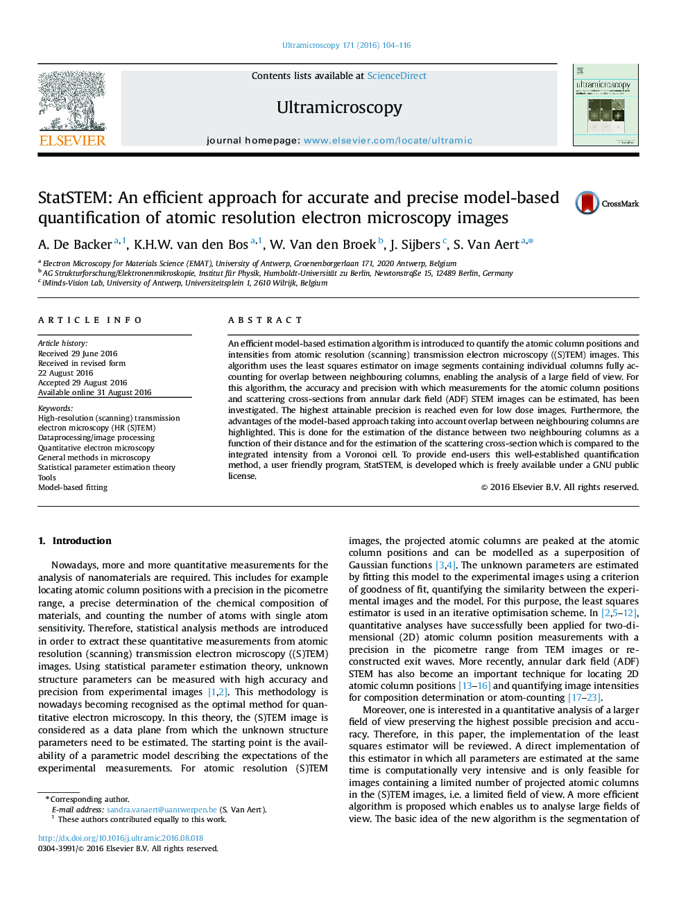 StatSTEM: An efficient approach for accurate and precise model-based quantification of atomic resolution electron microscopy images