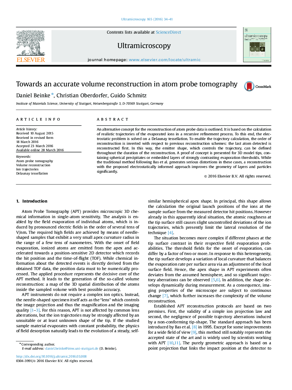 Towards an accurate volume reconstruction in atom probe tomography