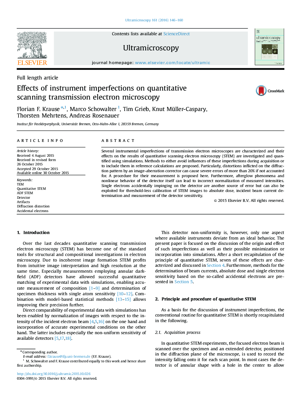 Effects of instrument imperfections on quantitative scanning transmission electron microscopy