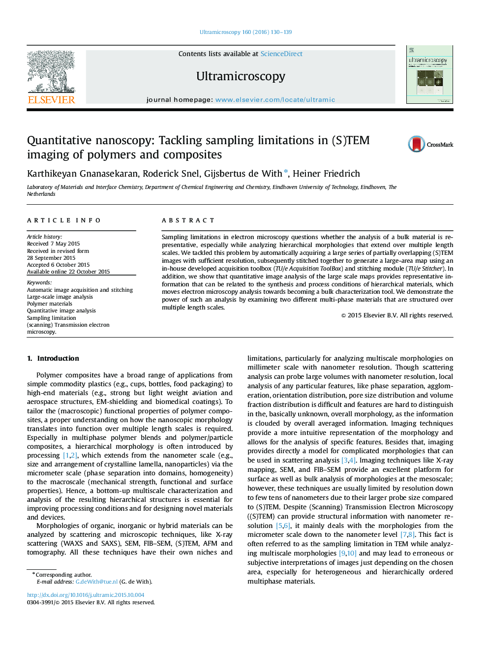 Quantitative nanoscopy: Tackling sampling limitations in (S)TEM imaging of polymers and composites