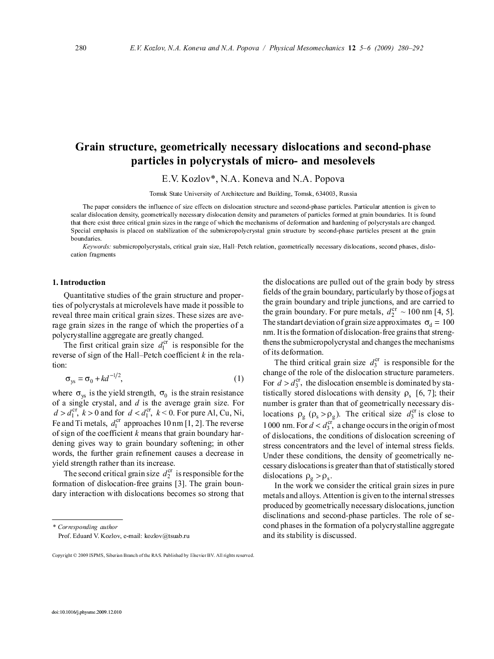 Grain structure, geometrically necessary dislocations and second-phase particles in polycrystals of micro- and mesolevels