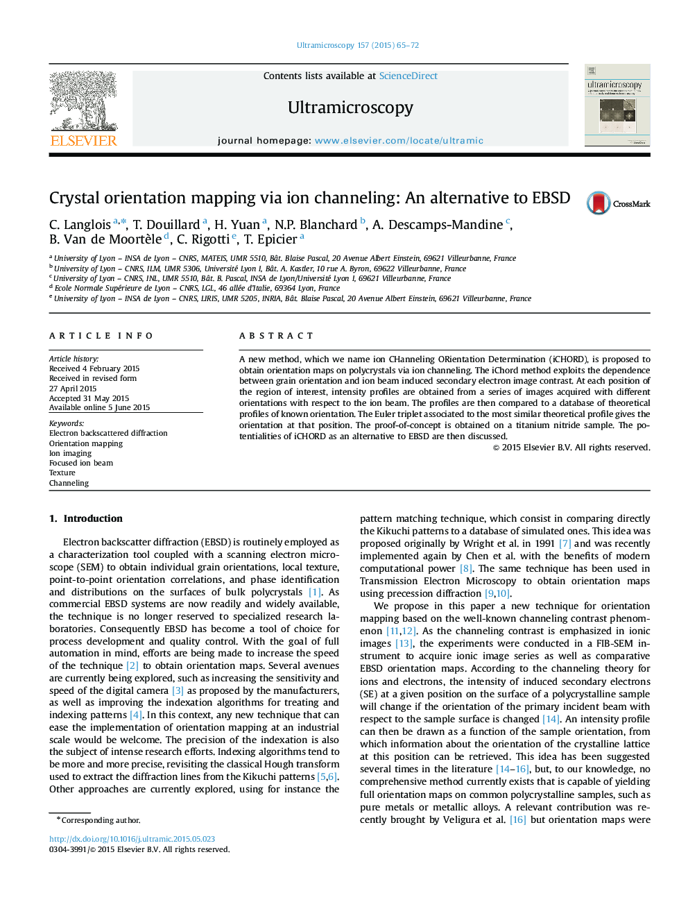 Crystal orientation mapping via ion channeling: An alternative to EBSD