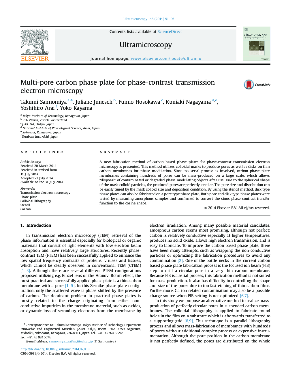 Multi-pore carbon phase plate for phase-contrast transmission electron microscopy