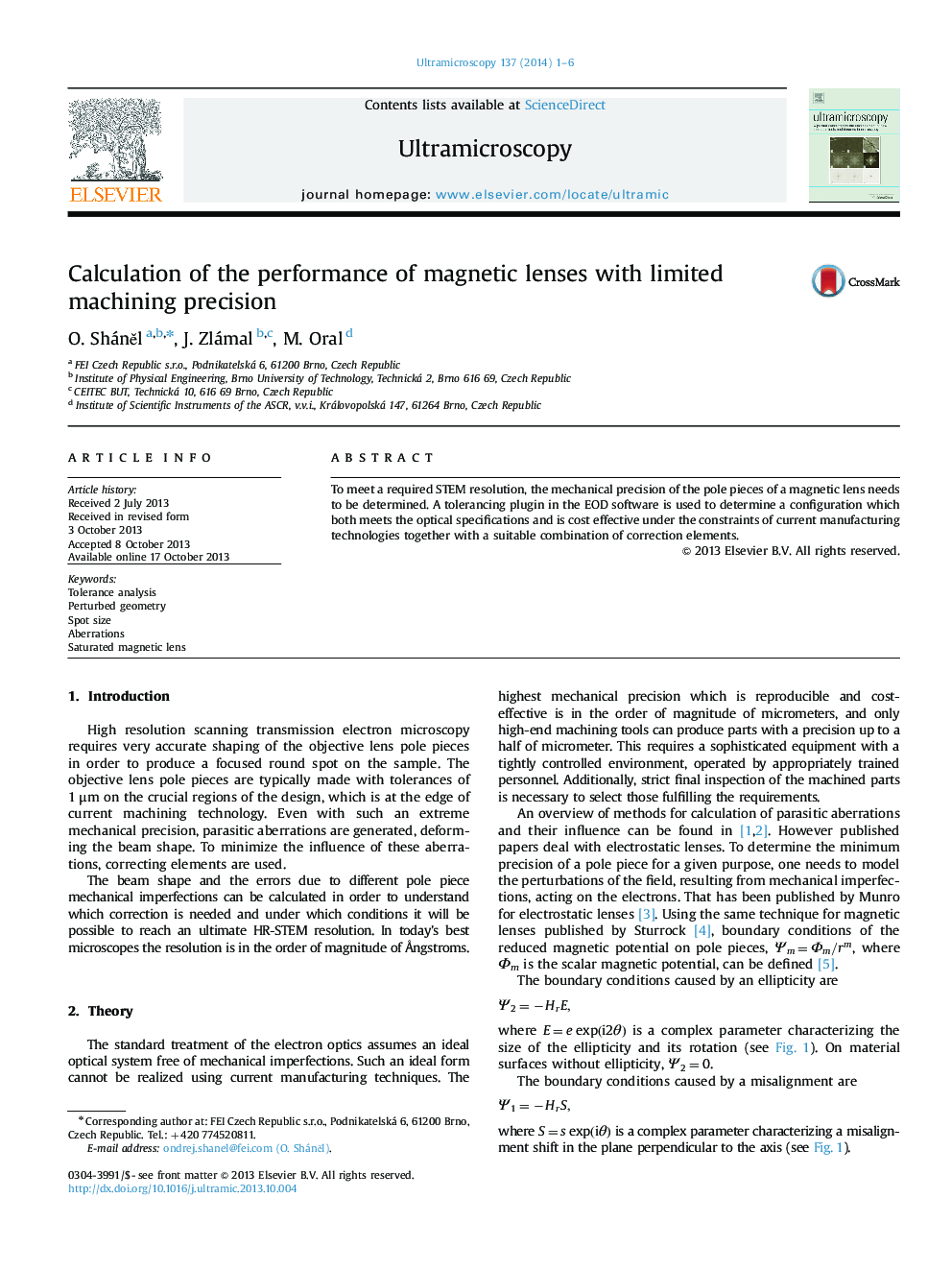 Calculation of the performance of magnetic lenses with limited machining precision
