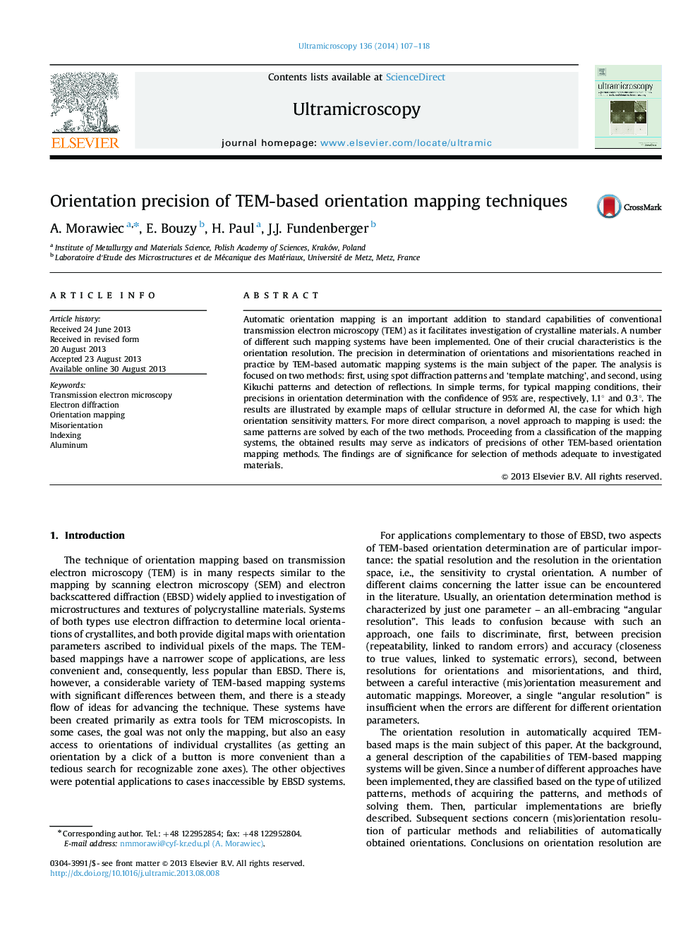 Orientation precision of TEM-based orientation mapping techniques