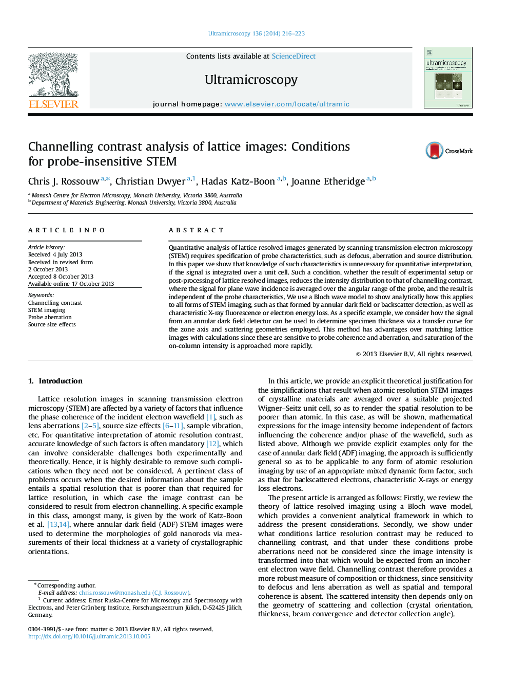 Channelling contrast analysis of lattice images: Conditions for probe-insensitive STEM