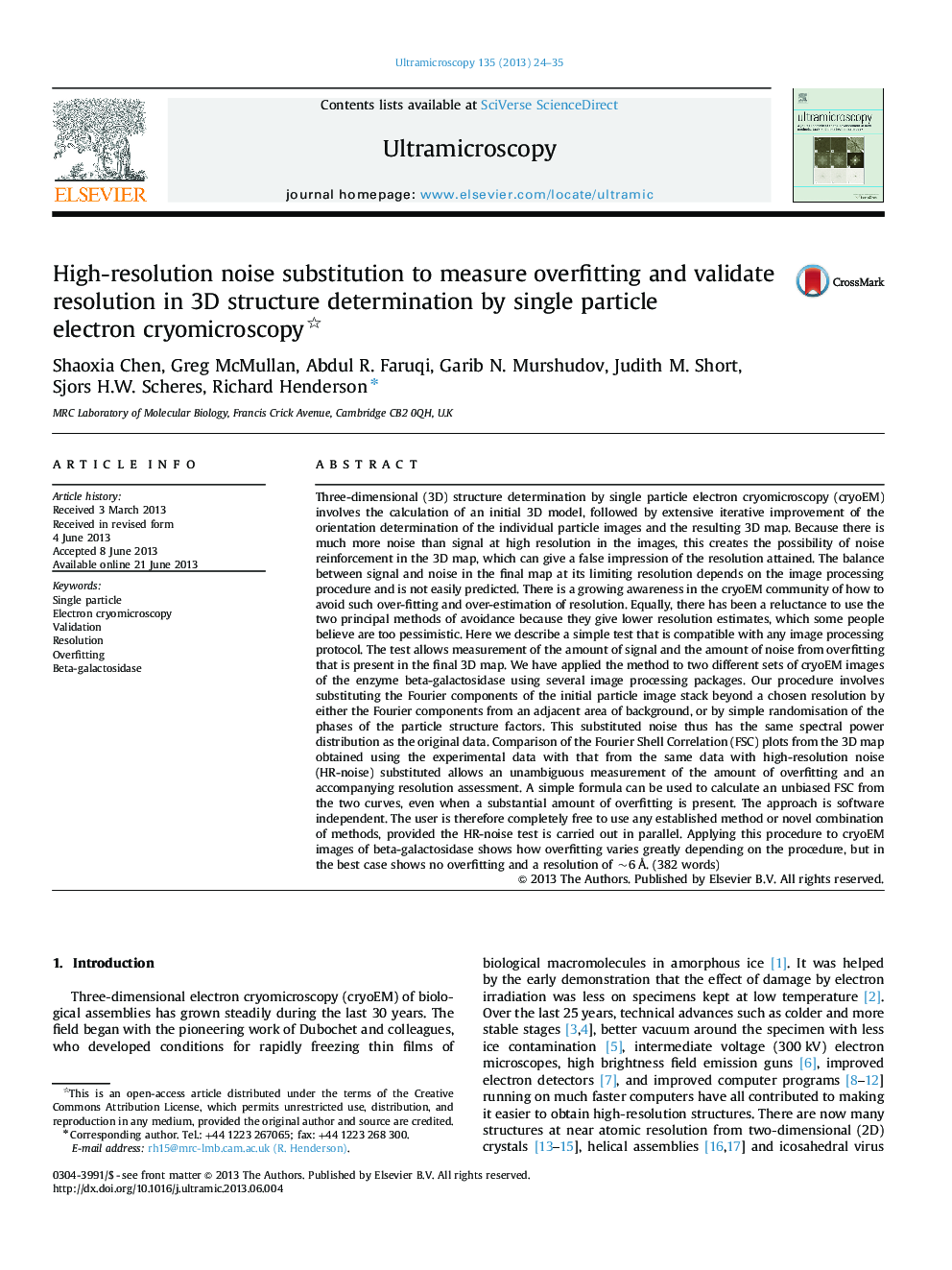 High-resolution noise substitution to measure overfitting and validate resolution in 3D structure determination by single particle electron cryomicroscopy