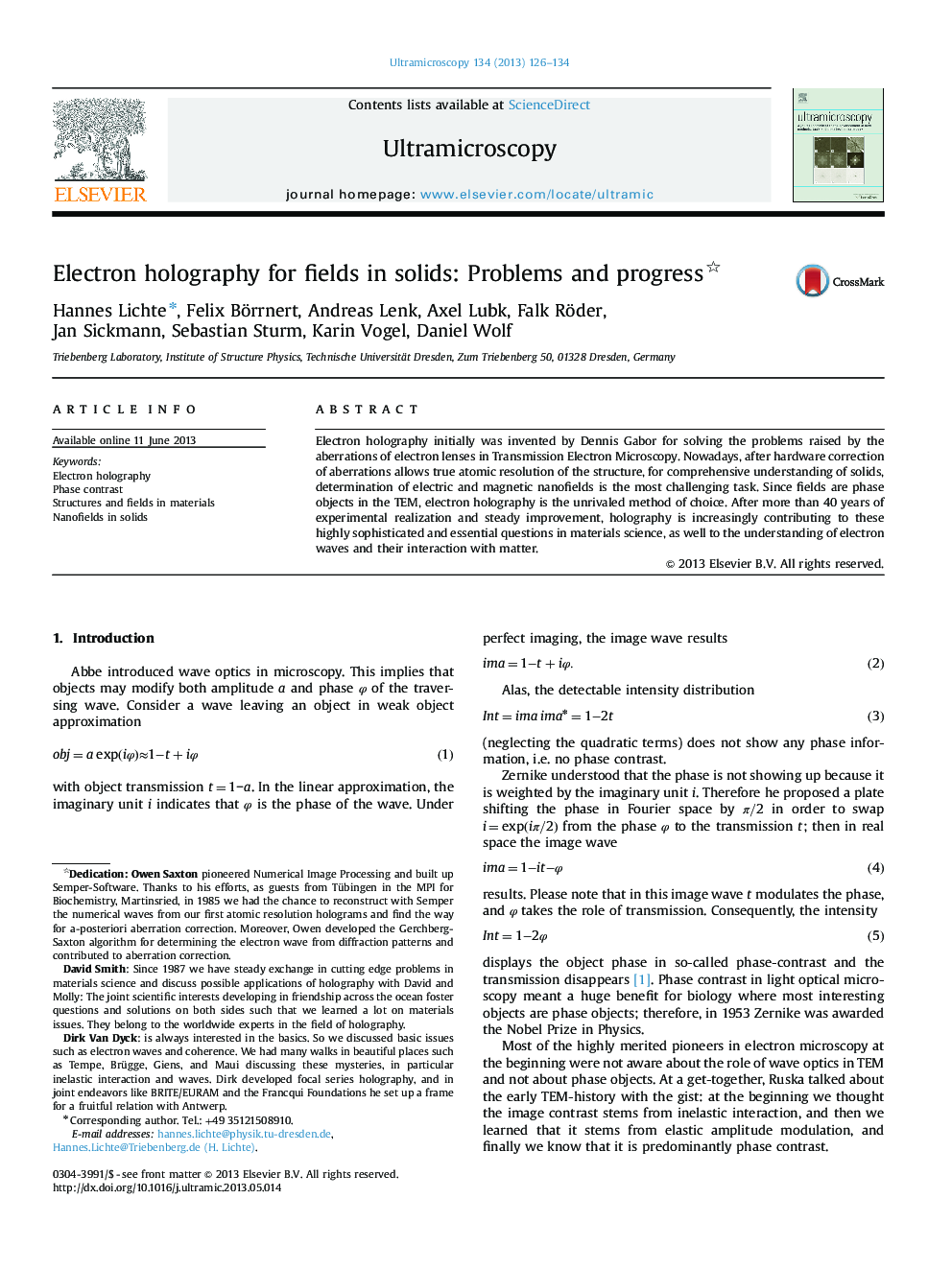 Electron holography for fields in solids: Problems and progress