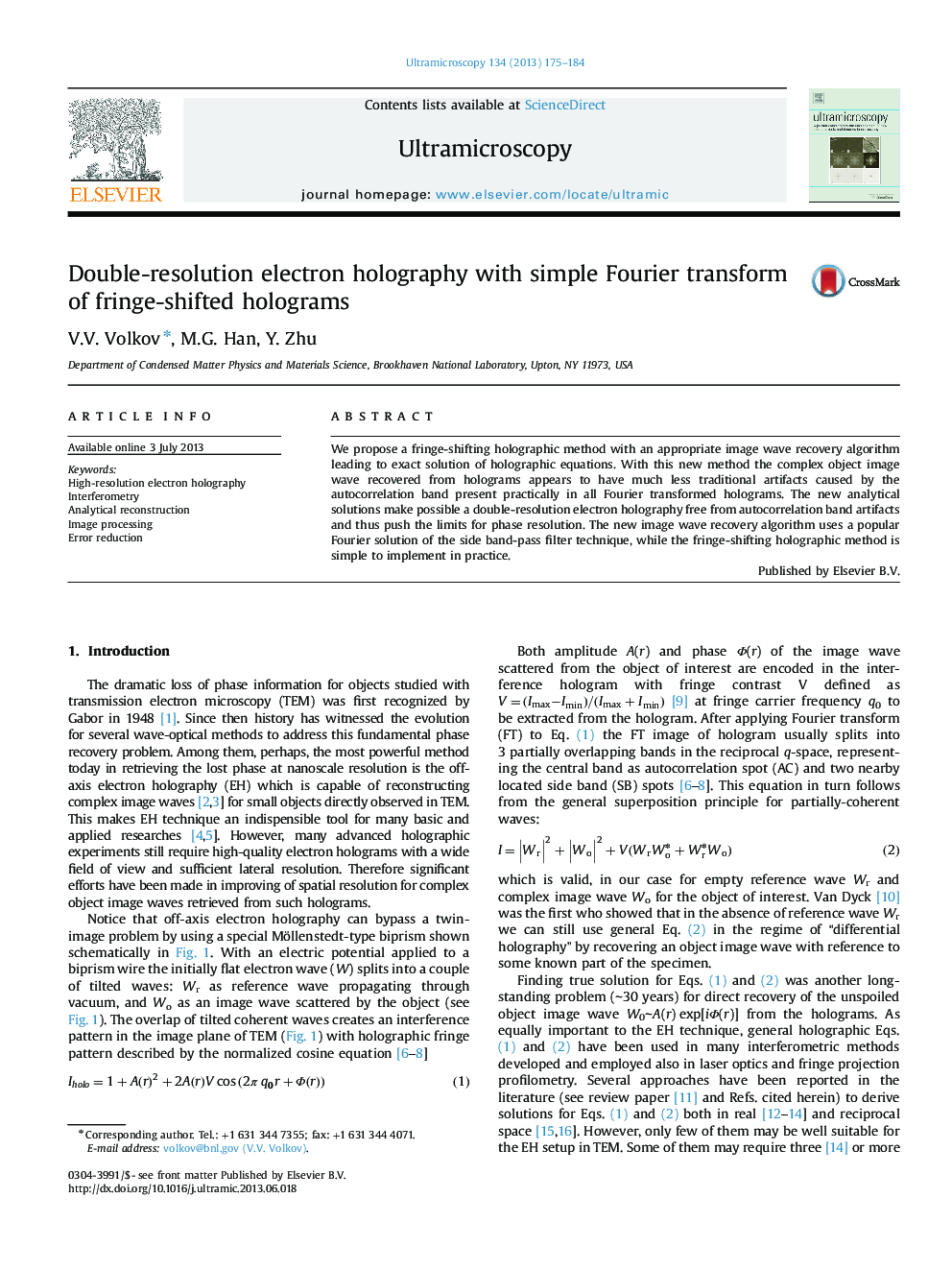 Double-resolution electron holography with simple Fourier transform of fringe-shifted holograms