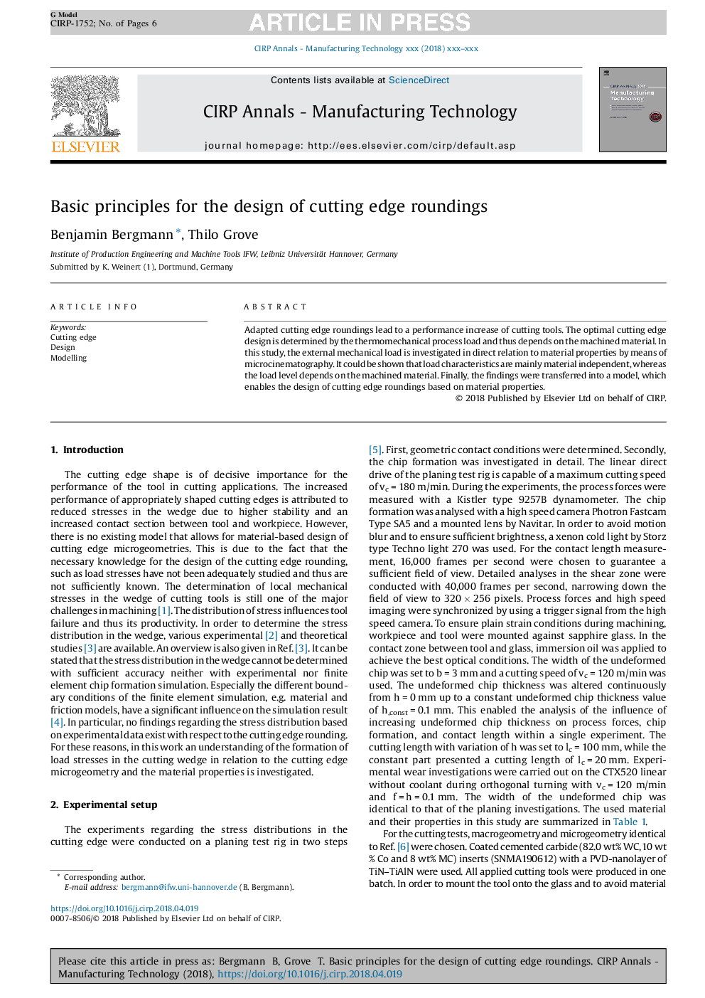 Basic principles for the design of cutting edge roundings