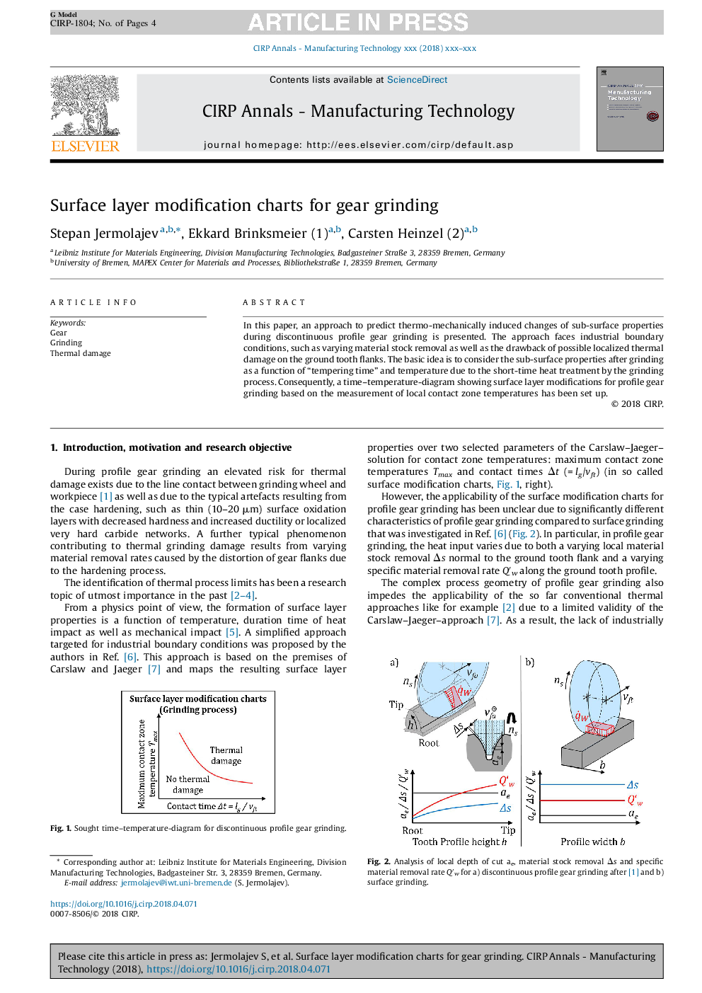 Surface layer modification charts for gear grinding