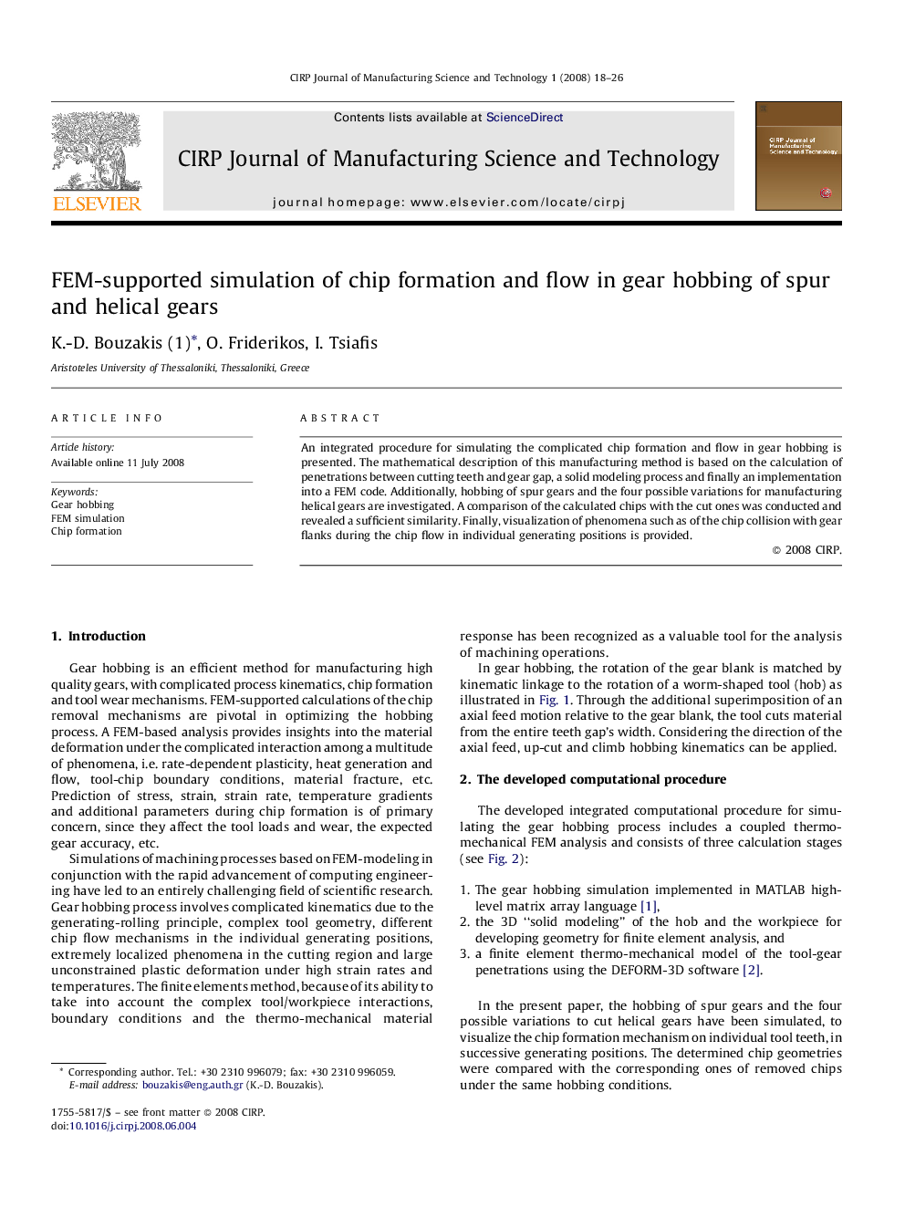 FEM-supported simulation of chip formation and flow in gear hobbing of spur and helical gears