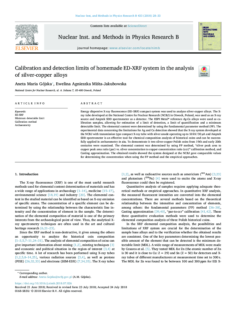 Calibration and detection limits of homemade ED-XRF system in the analysis of silver-copper alloys