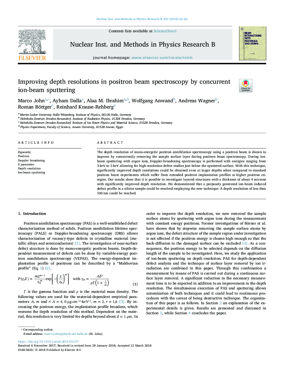 Improving depth resolutions in positron beam spectroscopy by concurrent ion-beam sputtering