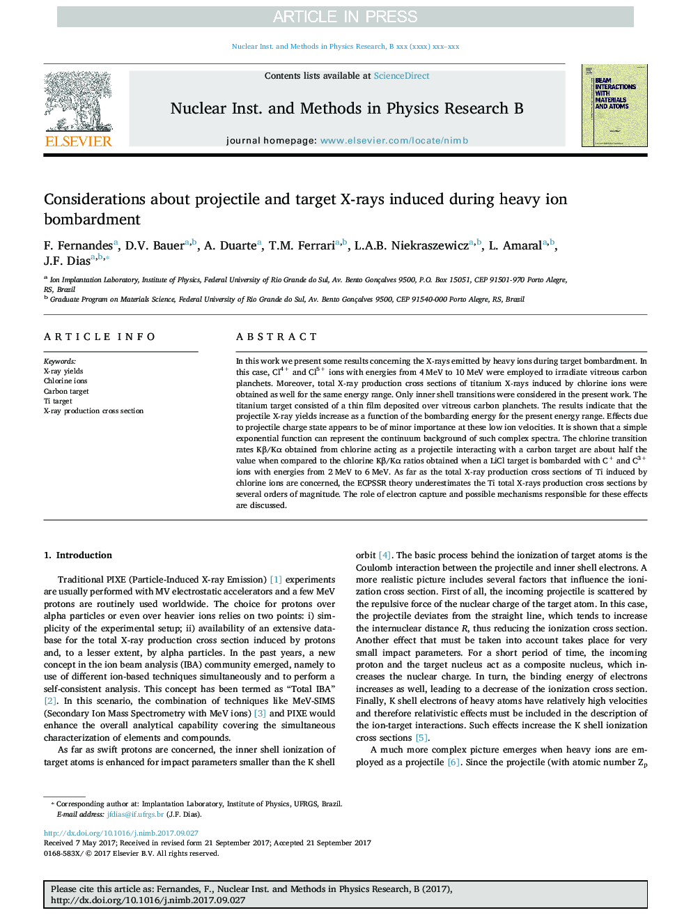 Considerations about projectile and target X-rays induced during heavy ion bombardment