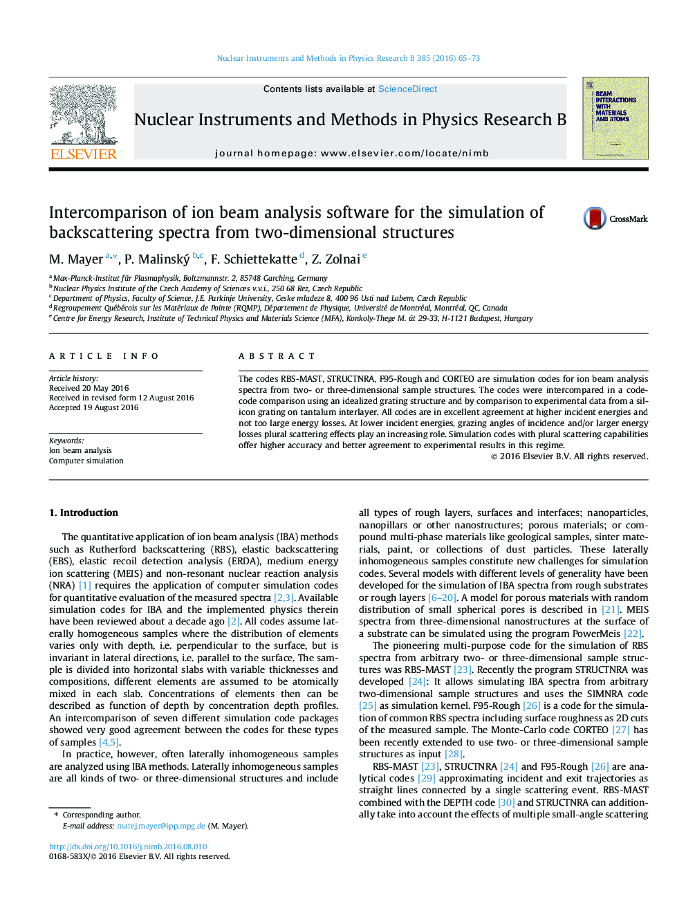 Intercomparison of ion beam analysis software for the simulation of backscattering spectra from two-dimensional structures