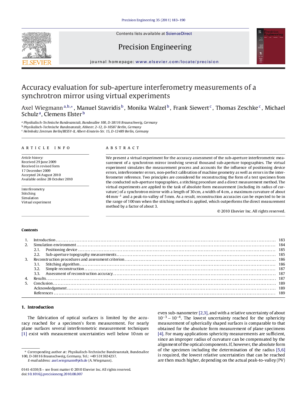 Accuracy evaluation for sub-aperture interferometry measurements of a synchrotron mirror using virtual experiments