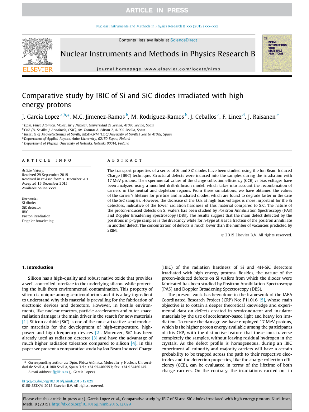 Comparative study by IBIC of Si and SiC diodes irradiated with high energy protons