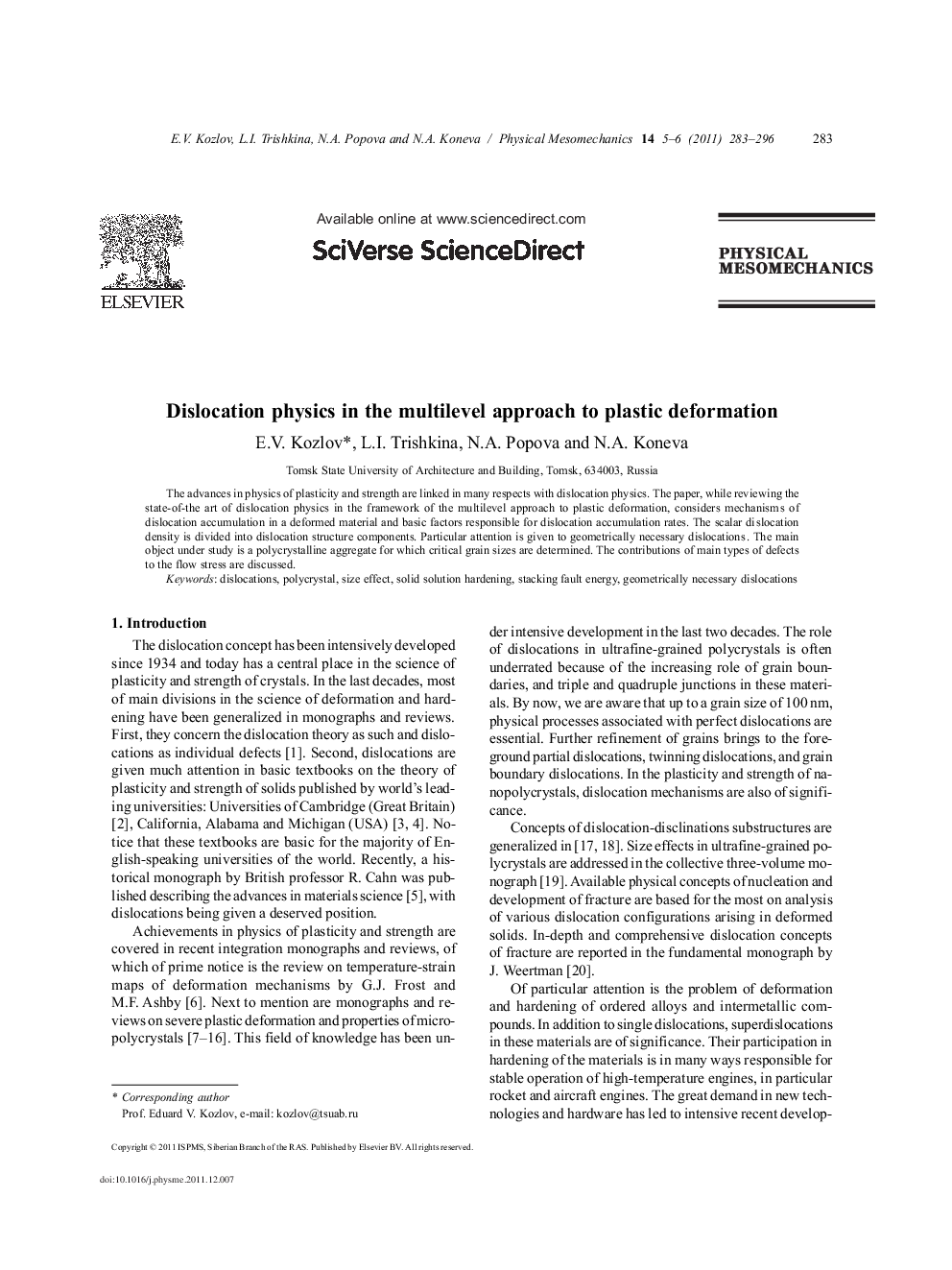 Dislocation physics in the multilevel approach to plastic deformation