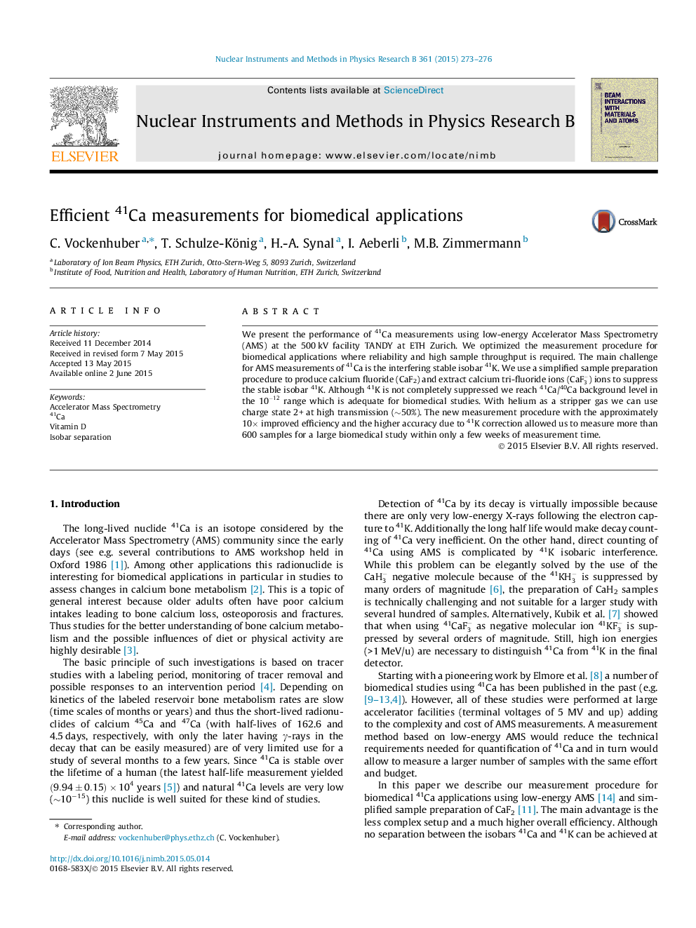 Efficient 41Ca measurements for biomedical applications