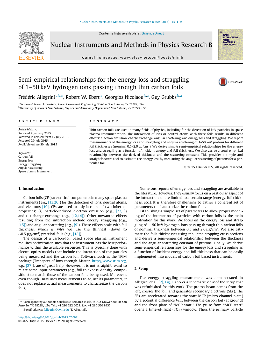 Semi-empirical relationships for the energy loss and straggling of 1-50Â keV hydrogen ions passing through thin carbon foils