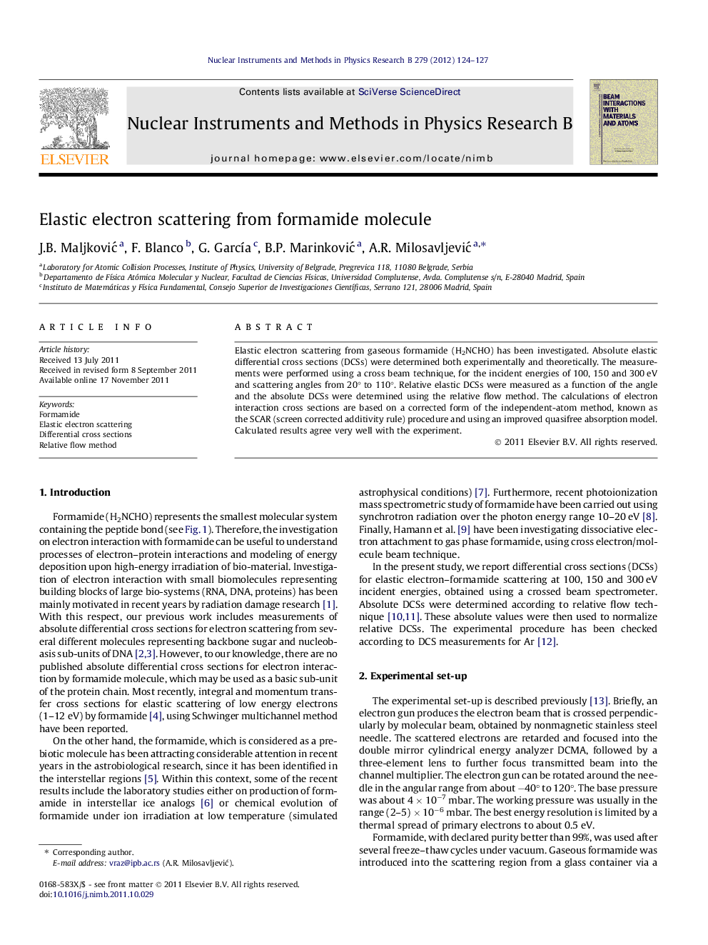 Elastic electron scattering from formamide molecule