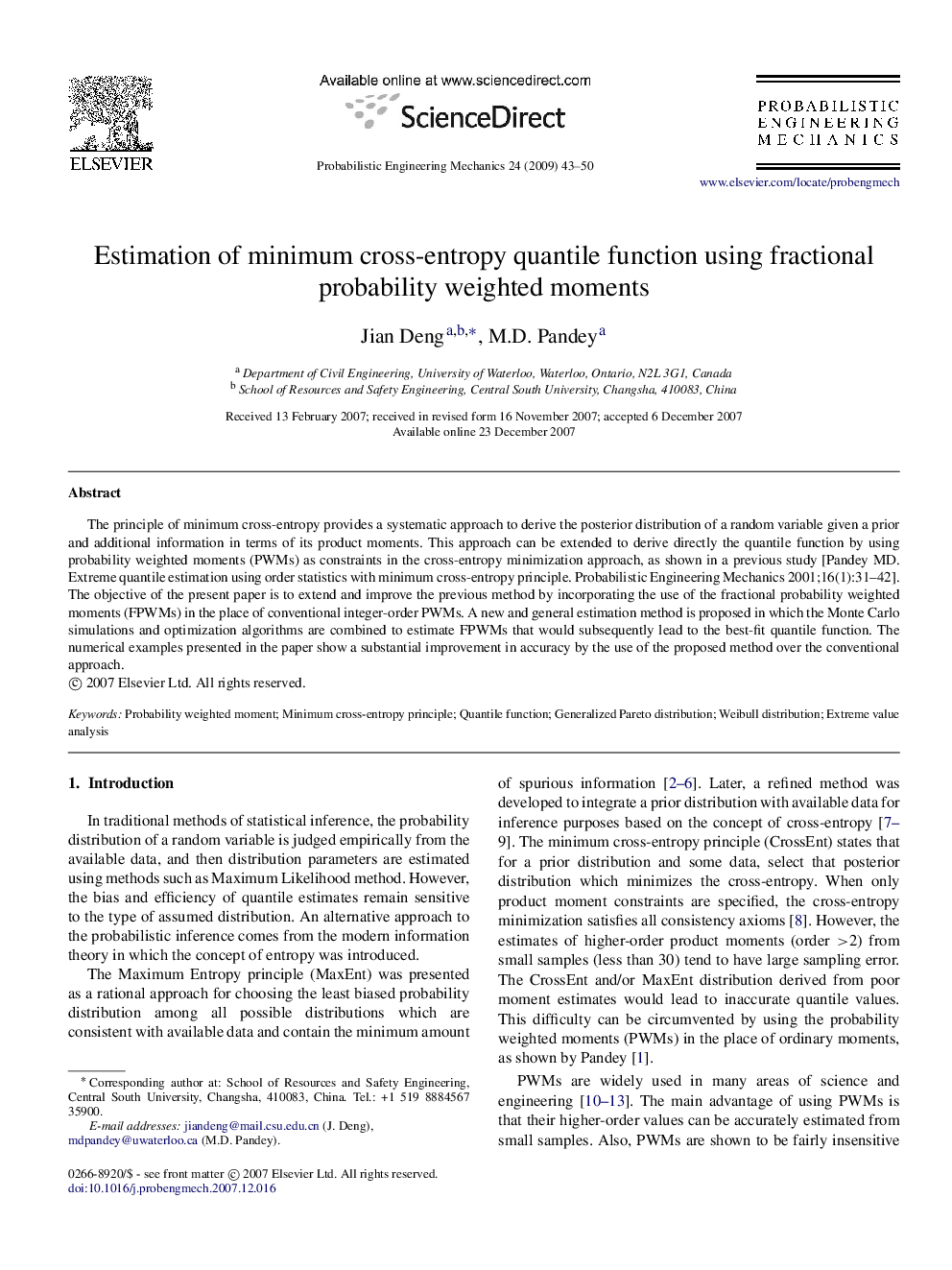 Estimation of minimum cross-entropy quantile function using fractional probability weighted moments