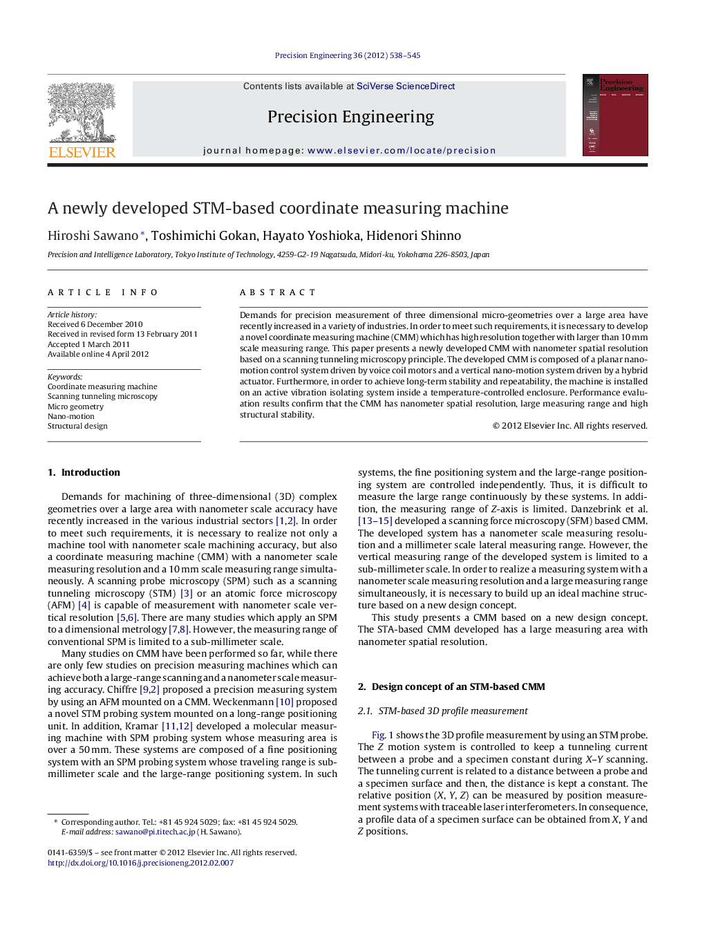 A newly developed STM-based coordinate measuring machine