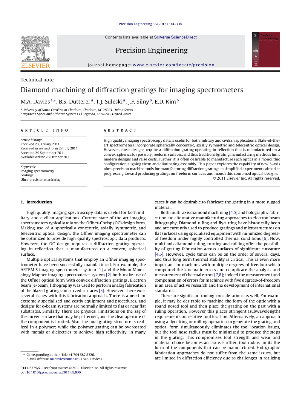 Diamond machining of diffraction gratings for imaging spectrometers