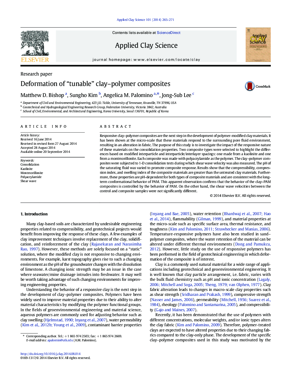 Deformation of “tunable” clay-polymer composites