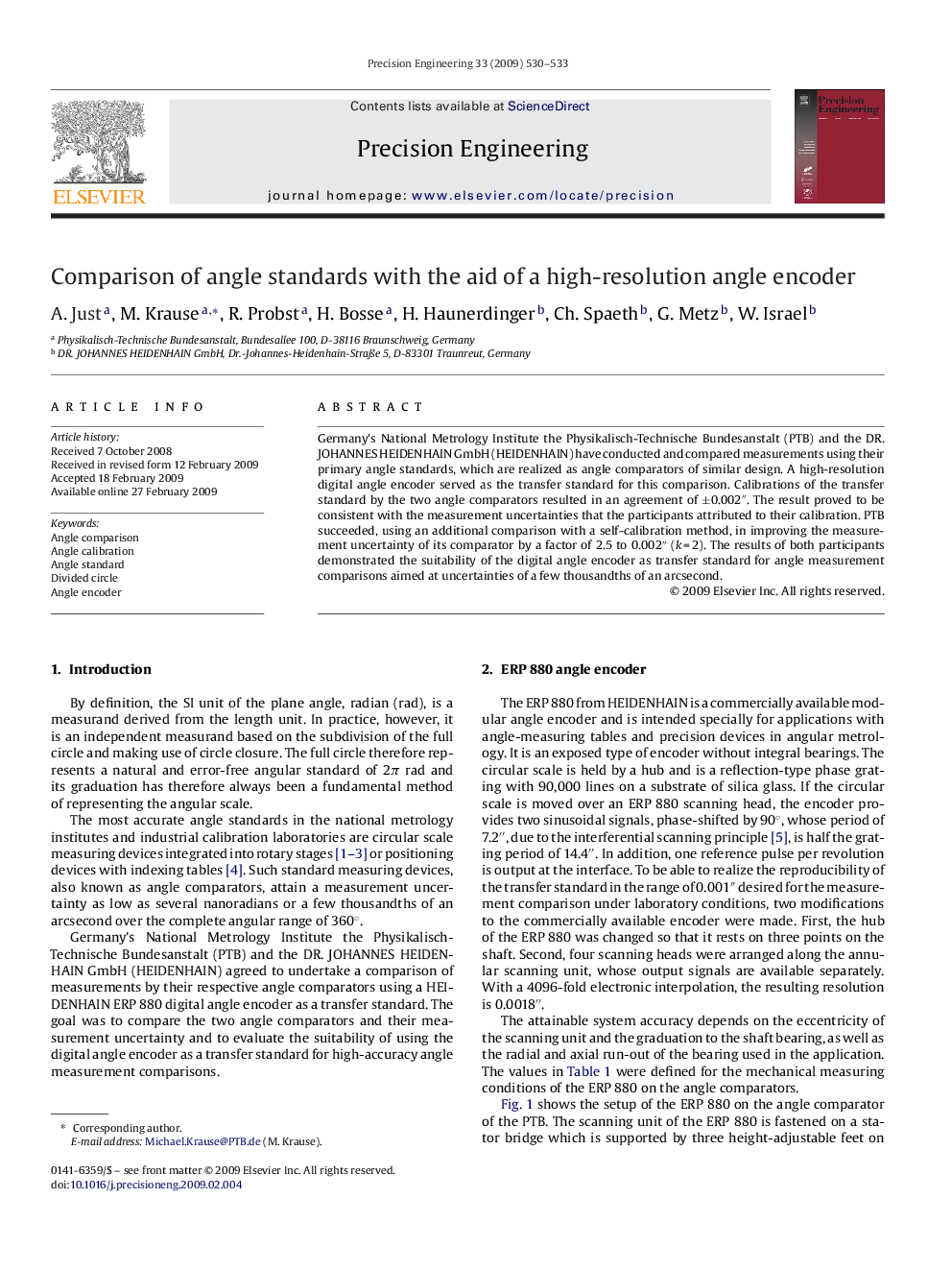Comparison of angle standards with the aid of a high-resolution angle encoder