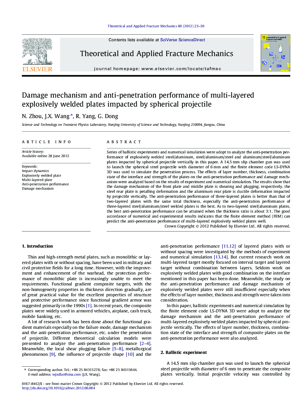 Damage mechanism and anti-penetration performance of multi-layered explosively welded plates impacted by spherical projectile