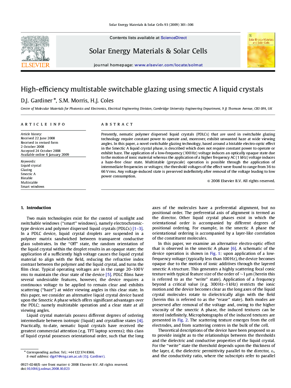 High-efficiency multistable switchable glazing using smectic A liquid crystals