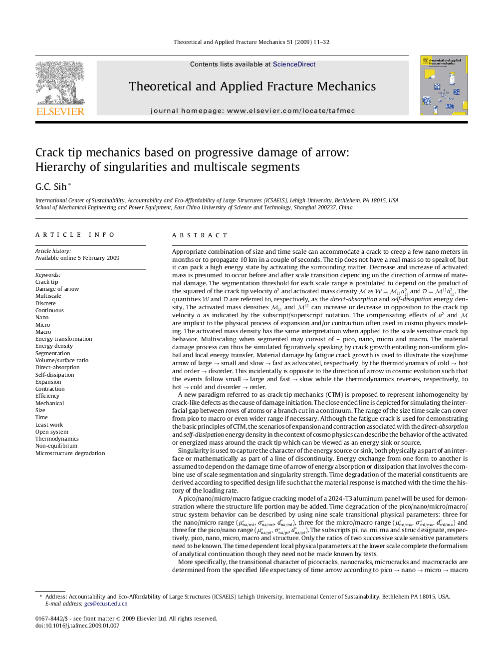 Crack tip mechanics based on progressive damage of arrow: Hierarchy of singularities and multiscale segments