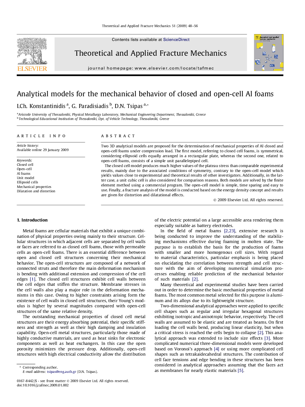 Analytical models for the mechanical behavior of closed and open-cell Al foams