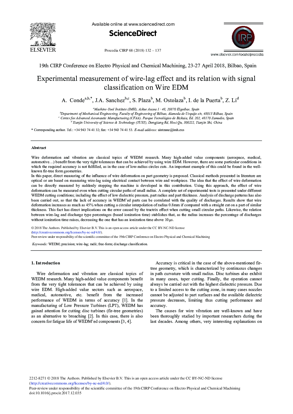 Experimental Measurement of Wire-lag Effect and Its Relation with Signal Classification on Wire EDM